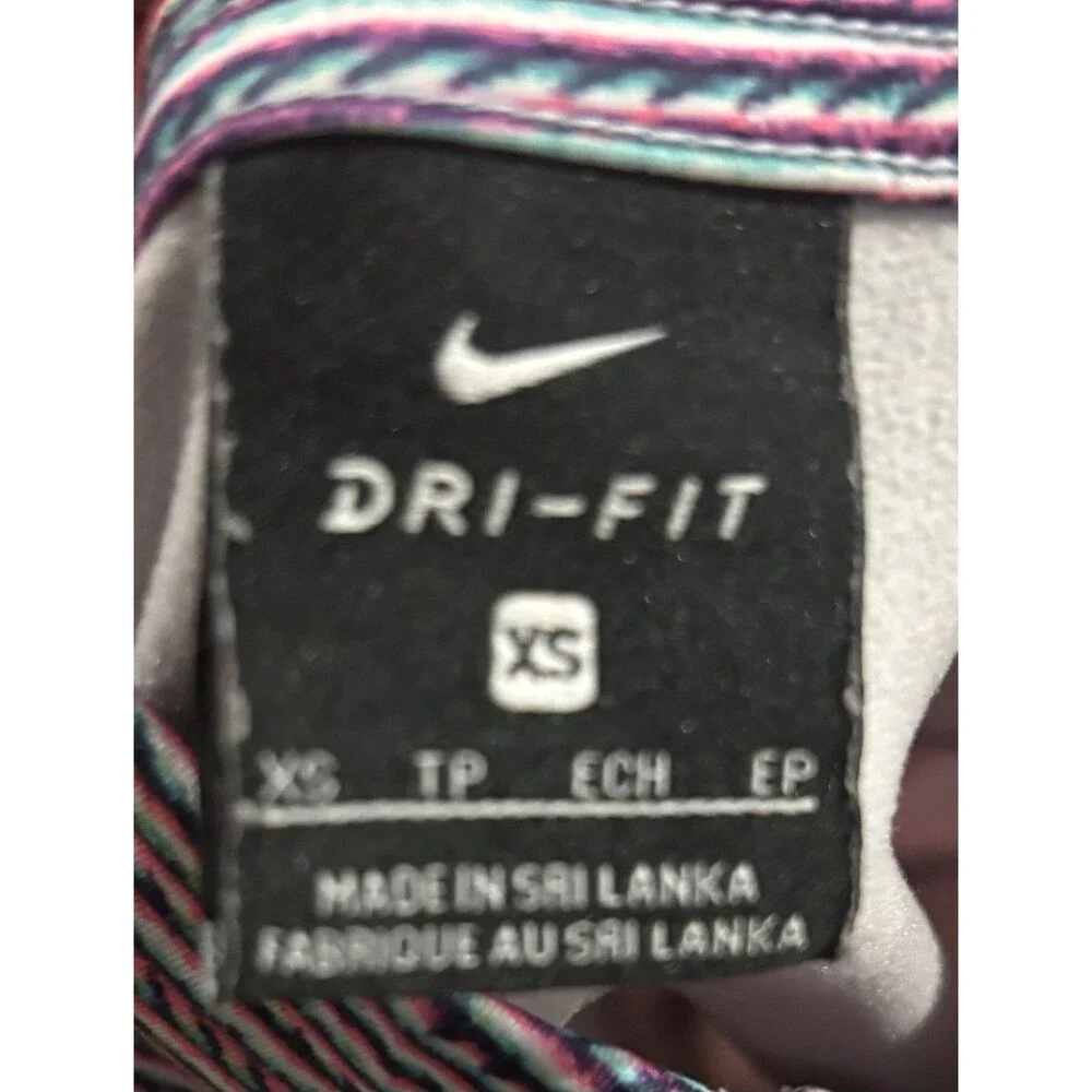 Nike Dri Fit Women XS 1/2 Zip Long Sleeve Pullover Top Pink Thumb Holes